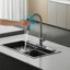 Robinet de cuisine rétractable avec capteur tactile et plaque de pont-122723582