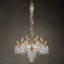 Lustre en cristal 18 lumières en laiton pour plafond haut