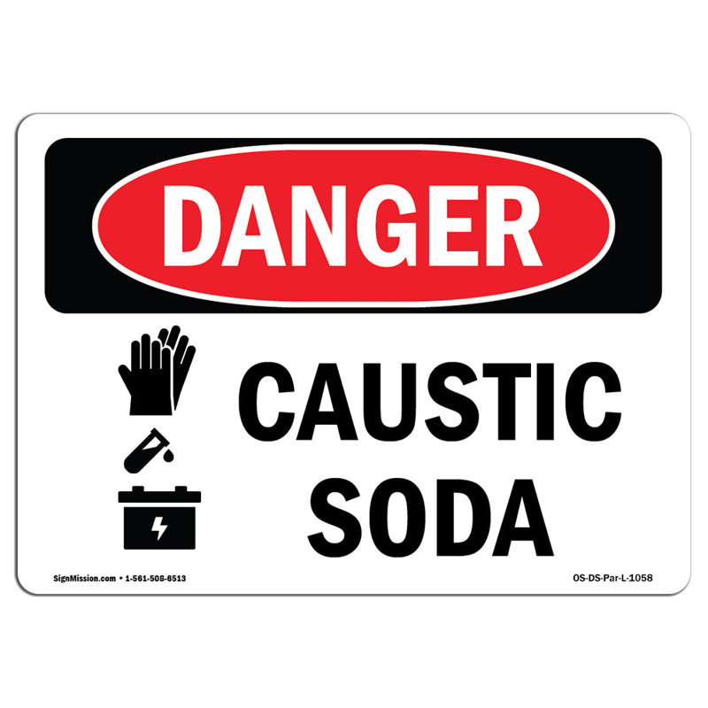 Plaque en aluminium Caustic Soda 12 x 18, H 18 po x l 24 po x P 0,1 po