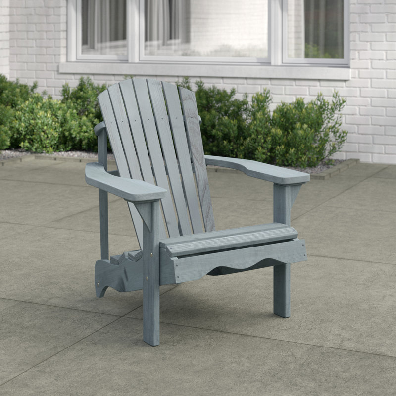 Osprey Pine Outdoor Adirondack Chair, Grey/Brown/Blue