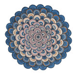 Masquerade Geometric Area Rug in Blue/Beige