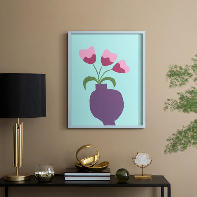 Modern Blooms I Framed Print - Solid Wood