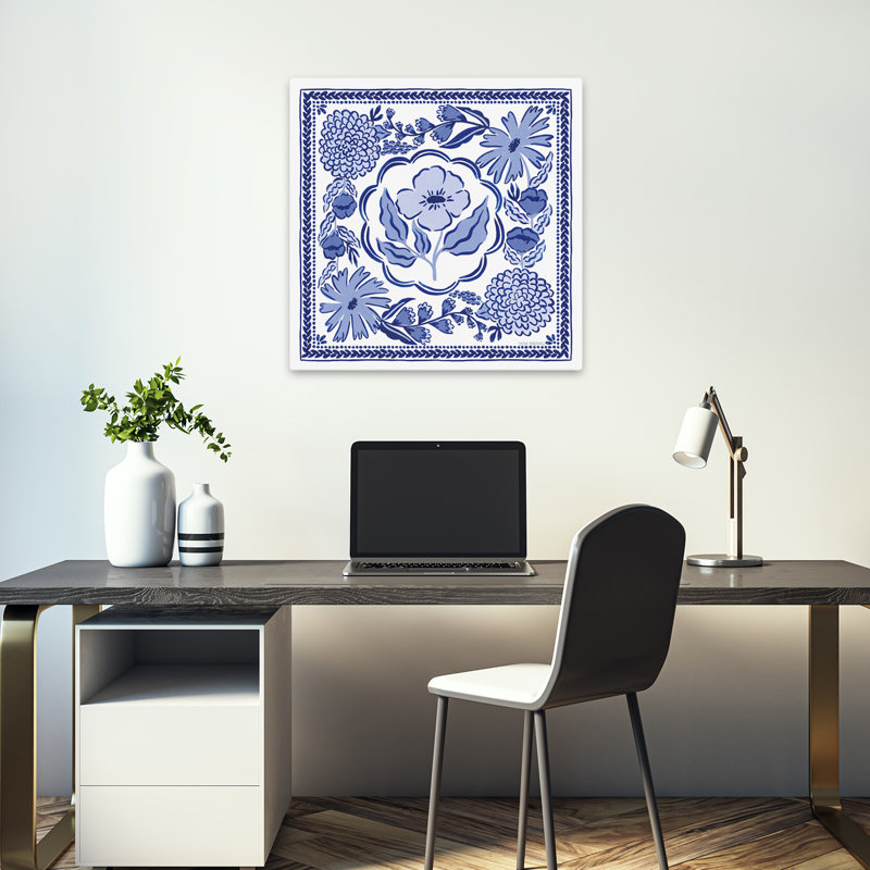 Blue Reverie Vii, art contemporain, H 18 po x l 18 po