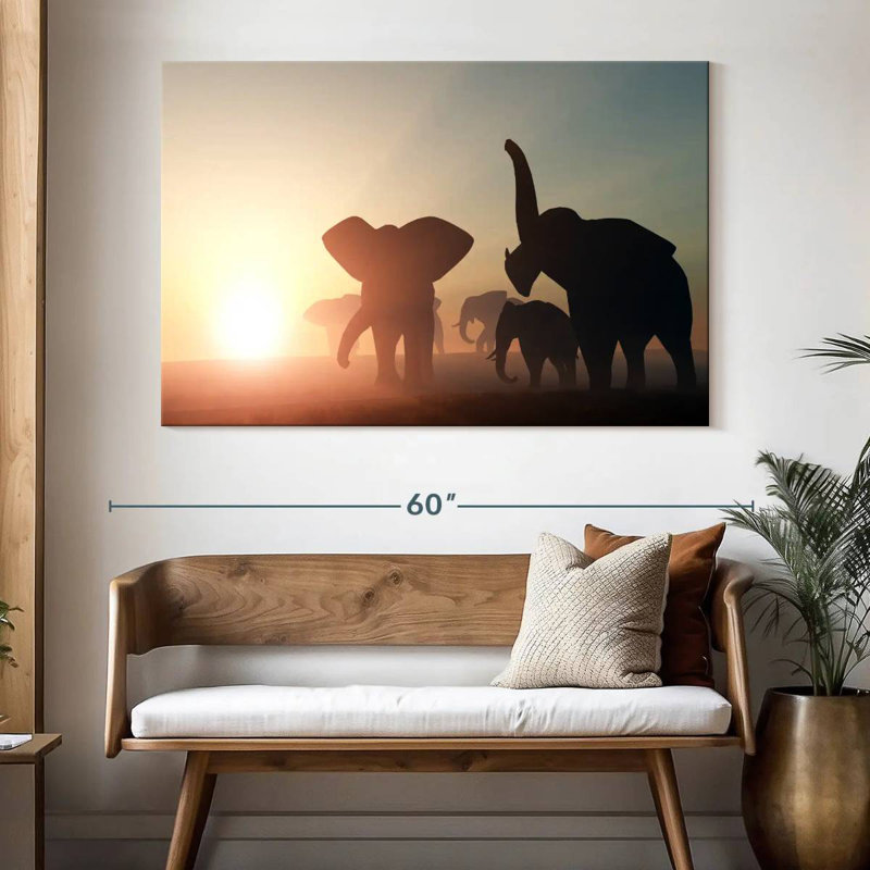 Brampt Wild Elephants, 34" H x 51" W