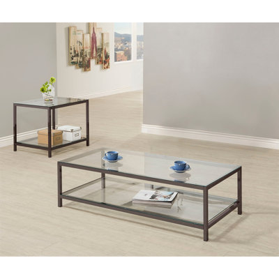 Black Nickel 2-piece Coffee Table Set