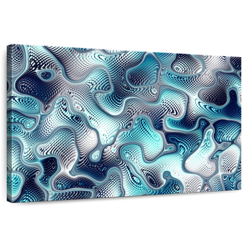 Fissures bleu sarcelle abstraites Avery, H 16 po x l 24 po
