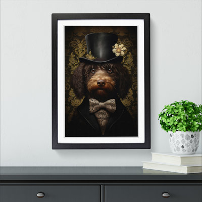 Labradoodle Gothic - Single Picture Frame Print on Wood