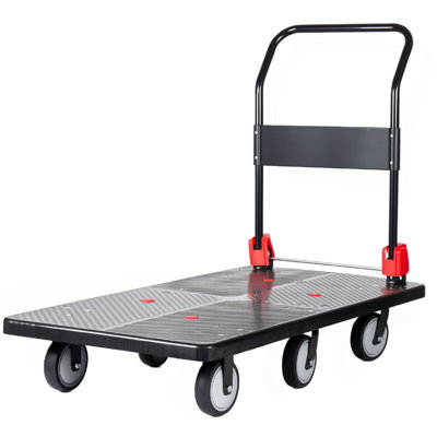 Chariot à plate-forme 25,5 po x 51,5 po, chariot pliable avec roues silencieuses TPR de 6 po à 360 degrés, chariot à poussoir robuste de 1800 lb, 4 poutres porteuses en acier pour utilisation dans un garage d'entrepôt