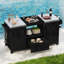 Îlot de cuisine d'extérieur K&K pour barbecue en bois massif 66,5 po-114814595