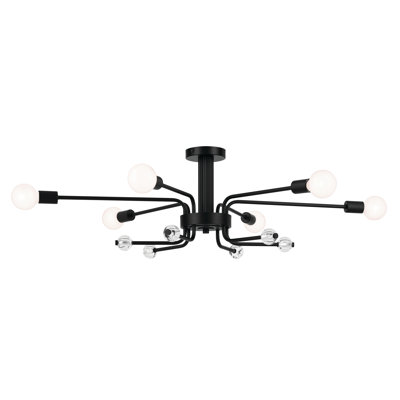 Plafonnier encastré multi lumières avec cristal transparent