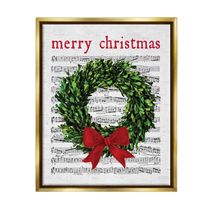 Couronne de chanson «Merry Christmas» par Lettered and Lined - Impression sur bois, H 31 po x l 25 po x P 1,7 po