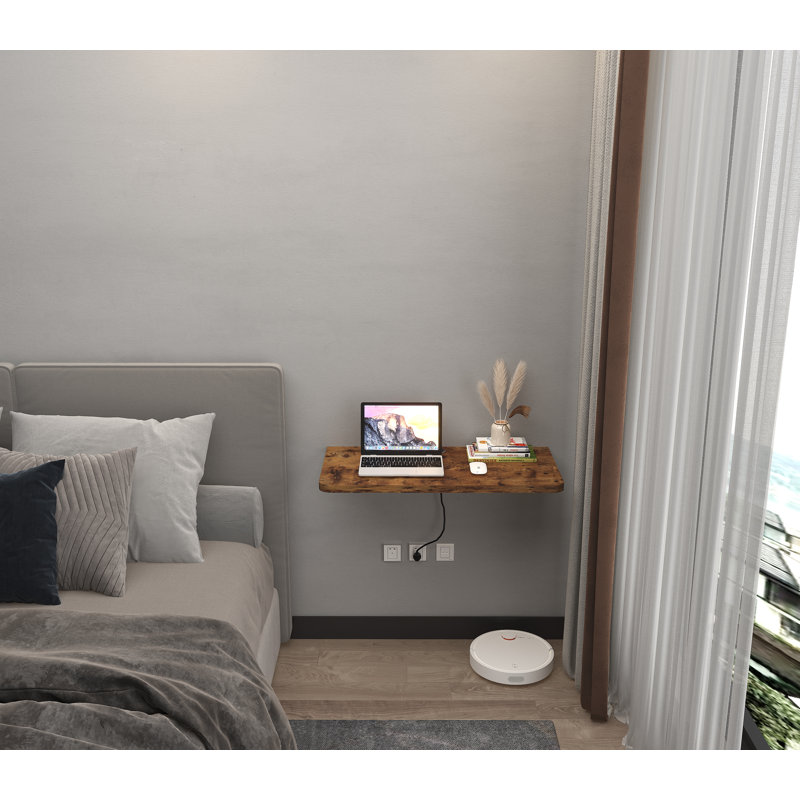 Bureau flottant Litsa, Brun rustique