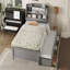 Structure de lit double en bois, lit gigogne, rangement, tiroirs