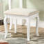Table de coiffeuse blanche et tabouret By Wood - Miroir réglable et 5 tiroirs pour produits cosmétiques