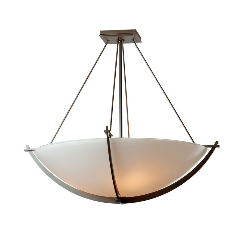 Compass 3 - Light Semi Flush Mount, Dark Smoke, Opal White, 24.1" H x 27.4" W x 27.4" D
