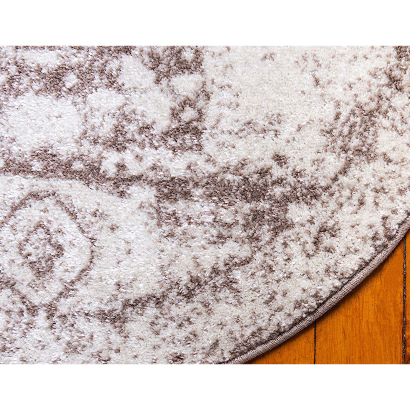 Tapis décoratif oriental Ivoire vienne, Rond 5 pi