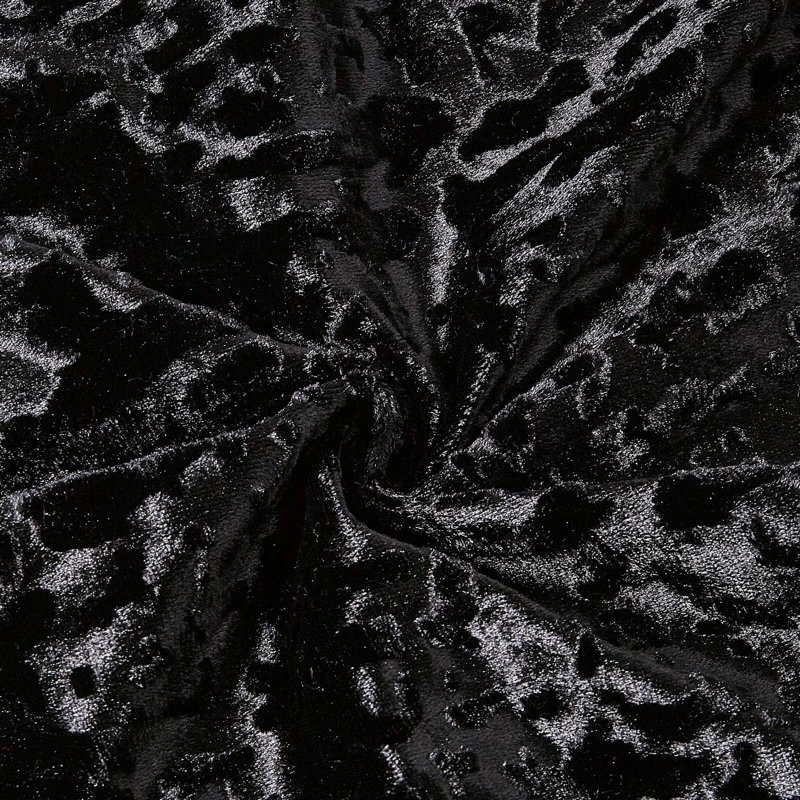Velvet Semi Sheer Curtain Panel Pair, 167.64cm Width x 137.16cm Drop, Black