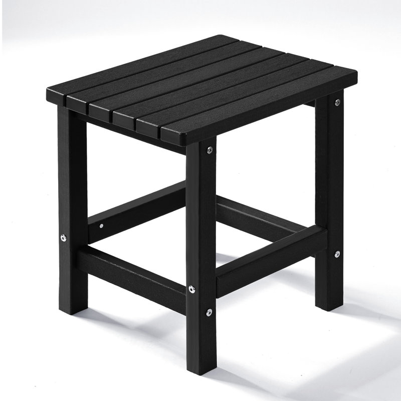 Table d'appoint 17 po rectangulaire PEHD, Noir