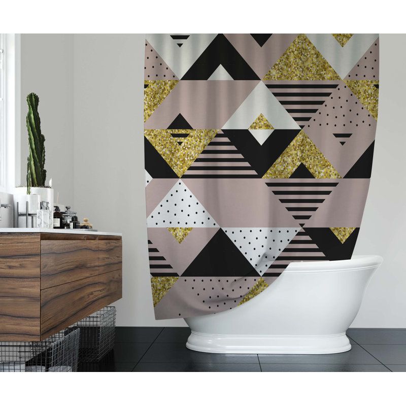 Geometric Shower Curtain, 90" H x 70" W