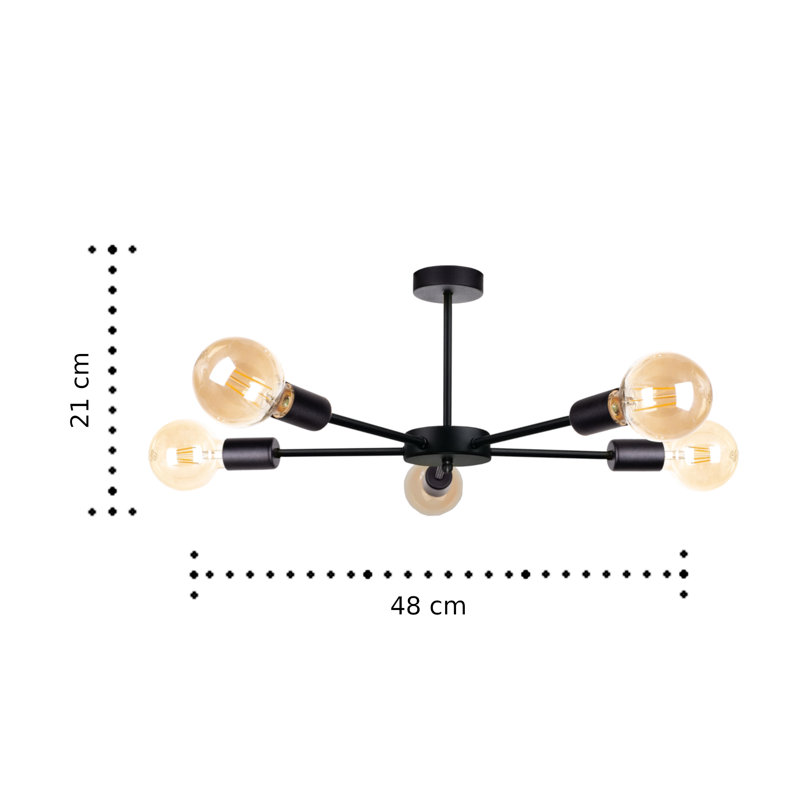 Iberia Flush Mount, Black