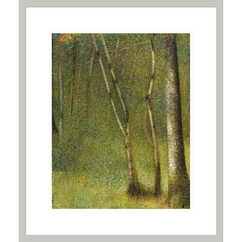 «The Forest at Pontaubert» par Georges Seurat, impression giclée encadrée, H 21 po x l 17,75 po