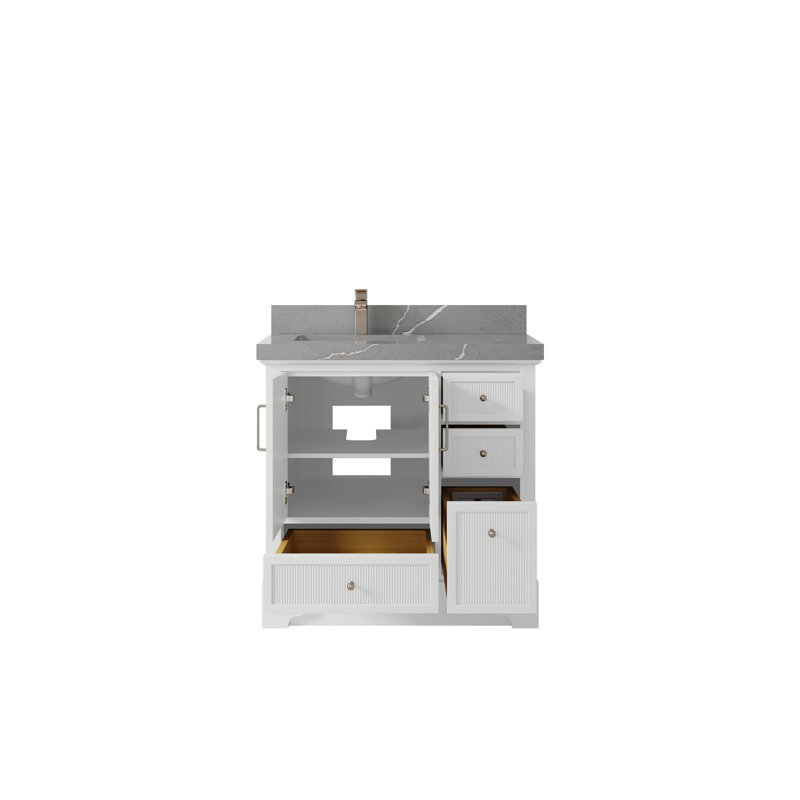 Ensemble de meuble-lavabo simple 36 po Alys, Gris Piatra