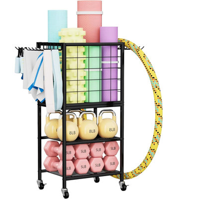 Home Gym Weight Rack With Storage Hooks