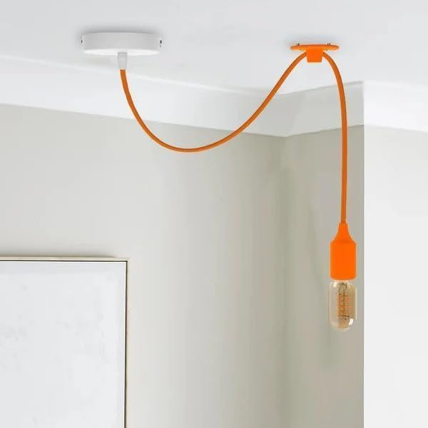 1 - Light Single Pendant, Orange, 107.5'' H x 10'' W x 10'' D