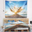 Tapisserie «Seascape Vive Sunrise on Sandy Beach»-28502460