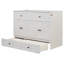 Lit double, blanc brossé. Augmentez l'espace avec les grands tiroirs et les prises de courant. Roulement robuste de 450 lb. Devant chic rayé. Espace de rangement organisé. Option de chargement sans effort. Matelas non-121098419-121098418