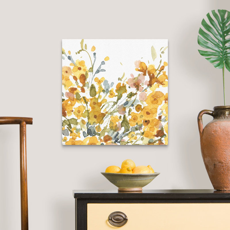 «Happy Yellow 08» par Lisa Audit - reproduction d'art, H 20 po x l 20 po x P 1,25 po, Toile tendue