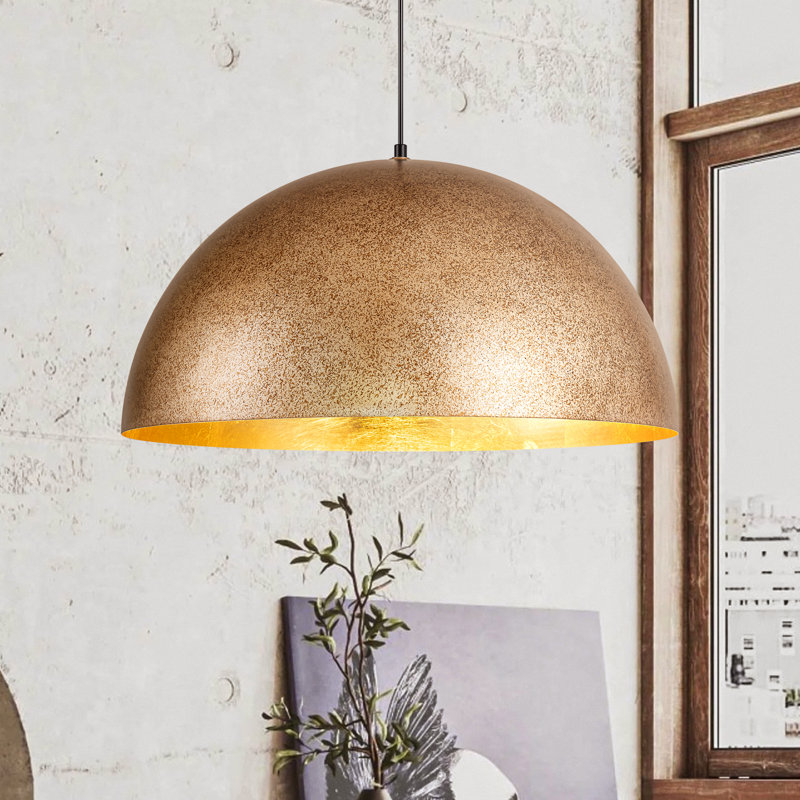 Aire 1 - Light Dimmable Single Dome Kitchen Island Pendant, 92.13" H x 24" W x 24" D