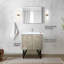 Meuble-lavabo rustique avec comptoir en marbre de culture, robinet en nickel brossé et robinet de 28 po Teinture miroir équatorienne - dessus, transparent