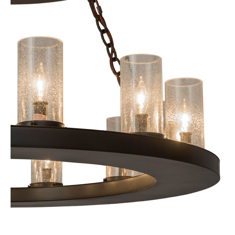Timeless Bronze 18-Light Wagon Wheel Chandelier with Clear Glass