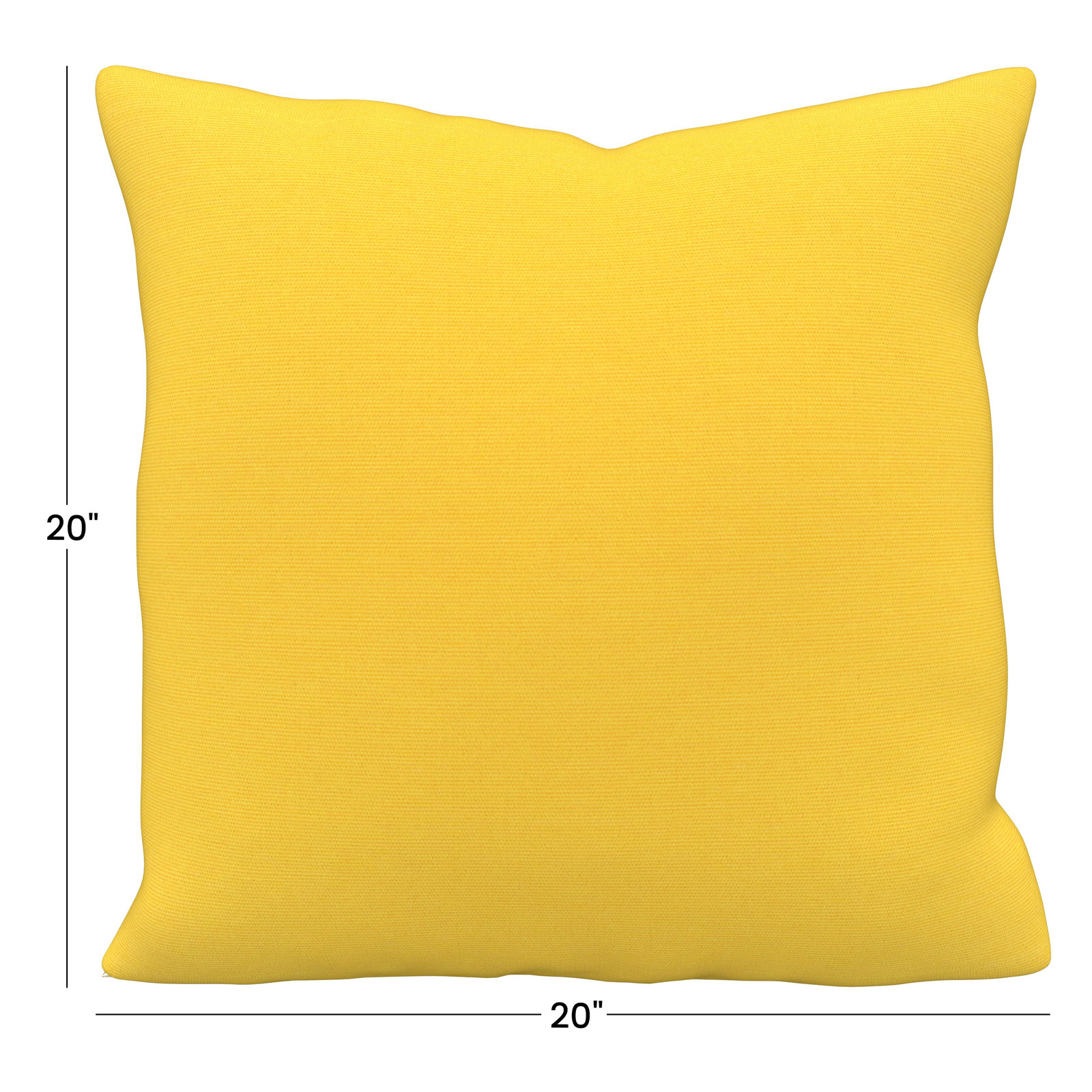 Indoor/Outdoor Throw Pillow, Square 20", Sunbrella Canvas Sunflower Yellow