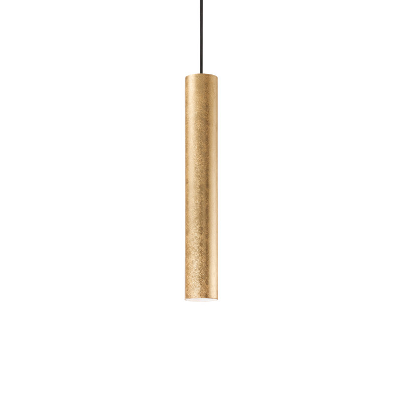 1 - Light Single Cylinder Pendant, Black, Matte Gold