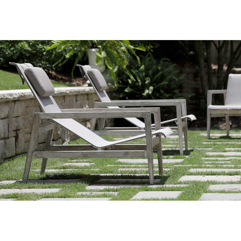 Coast Teak Patio Chair, Oyster Teak Frame/Gray Sling