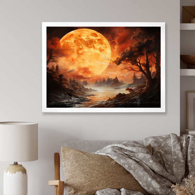 Planète Vénus, ambre lumineux II sur toile, Cadre simple blanc, H 12 po x l 20 po x P 1 po