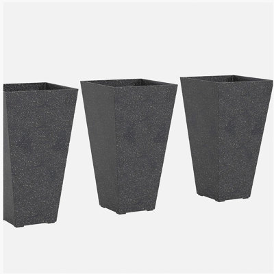 Ensemble de 3 pots à fleurs empilables, grands pots à fleurs