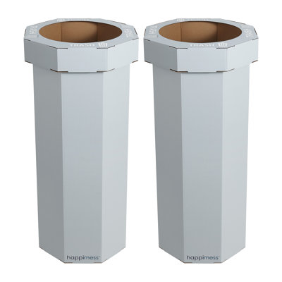 Fleur 25-Gallon Traditional Classic Disposable Corrugated Cardboard Event Trash Can and Recycling Bin