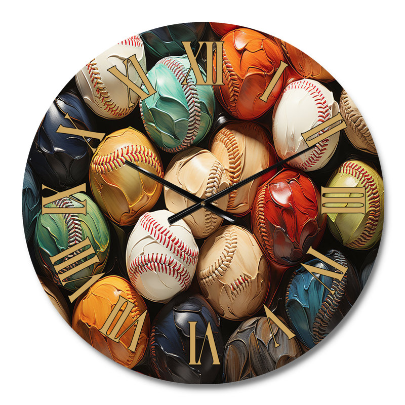 Horloge murale Baseball Collage I - Sports, Médium