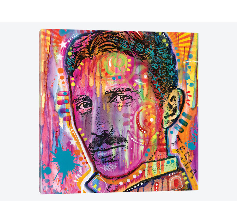 « tesla », impression sur toile, H 12 po x l 12 po x P 0,75 po, Pas de tapis, Toile tendue