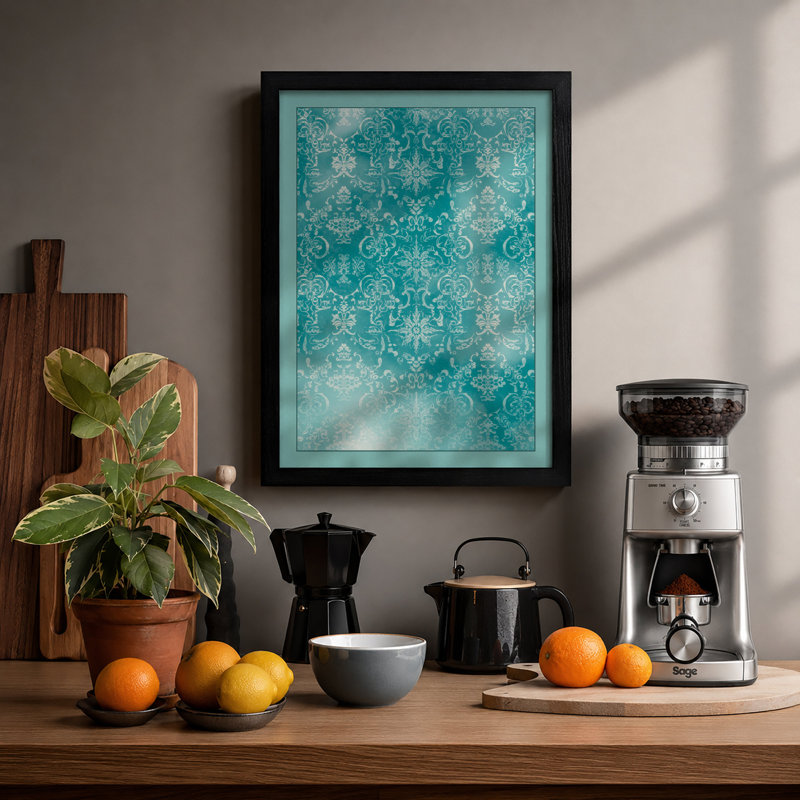 Ornate Lace Gradient Vintage - Print, Black, A3 - 42.0 x 29.7 cm