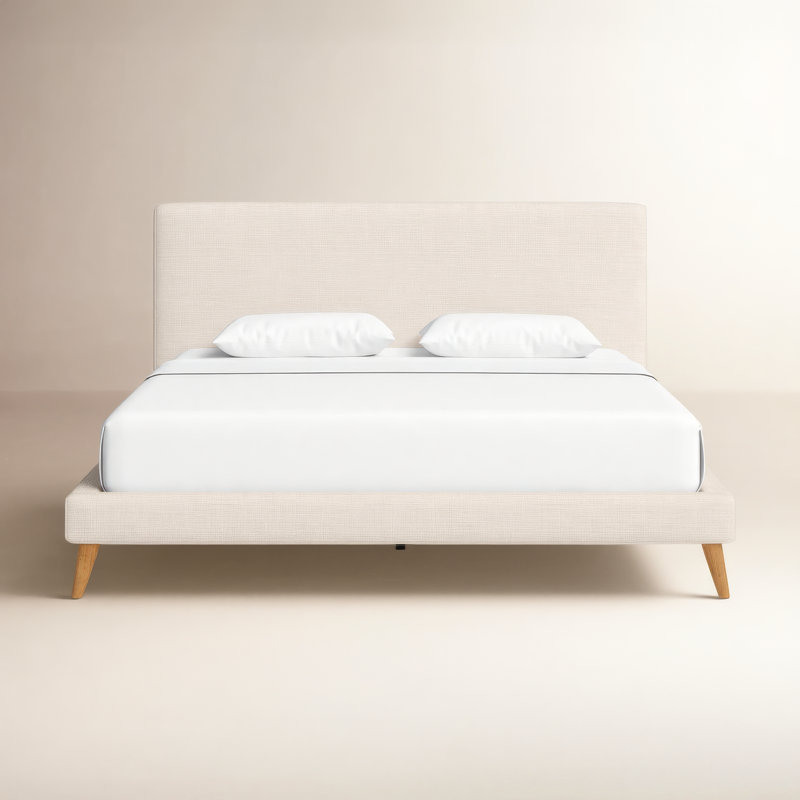 Lit tapissier Williams, Roi, Lin beige