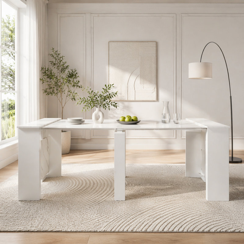 Multifunctional Extendable Console Table to Dining Table