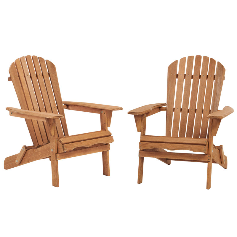 Chaise pliante en bois Hemlock de 2 pièces, pré-assemblée, pour la pêche au bord du lac avec balcon et patio