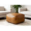 Pouf Brie en cuir caramel-1202995557