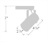Spot Track Head, Lightolier Series, 75W MR16 Halogen, Black