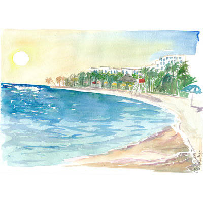 Excursion Time At Jamaican Beach Of Doctors Cave Print by Martina Bleichner