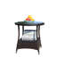 Table basse ronde pour l'extérieur avec 1 table basse en verre trempé transparent